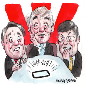Dialling in: Westpac chairman Lindsay Maxsted. Illustration: John Shakespeare
