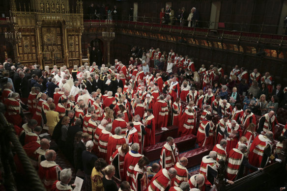 The unelected members of the House of Lords technically have the power to block legislation.