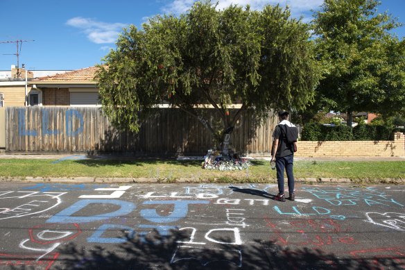 The scene on the corner of Horton and Elizabeth streets, North Coburg, where Declan Cutler, 16,  was killed early on March 13.