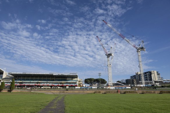 Apartments are being built at the Moonee Valley Racecourse.