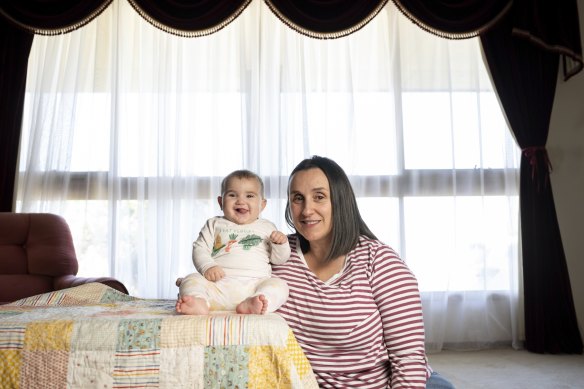 Trish Faranda and her seven-month-old daughter, Clara.