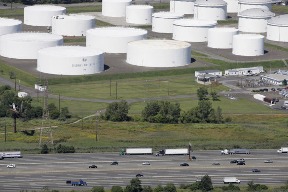 Oil storage tanks owned by the Colonial Pipeline Company in Linden, New Jersey, that transports fuels along the East Coast says it had to stop operations because it was the victim of a cyberattack. 