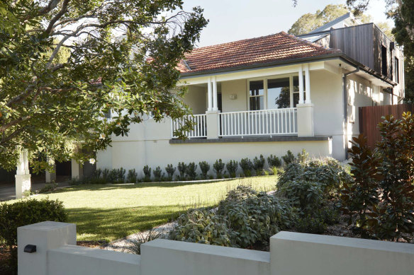 The facade of the home has been transformed.