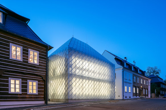 Glass House in Novy Bor, Czechia, blurs the line between art and architecture.