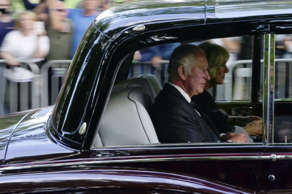 Charles and Camilla arrive at Buckingham Palace.
