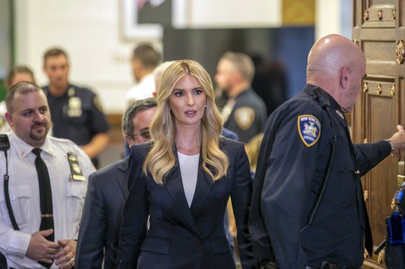 Ivanka Trump leaves the New York Supreme Court.