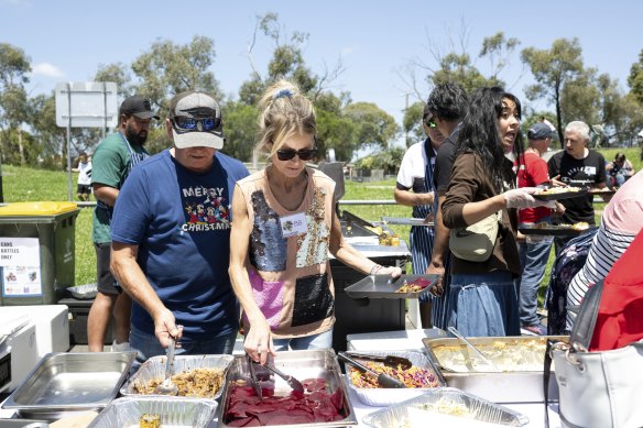 The Stedniks led a team of volunteers who fed hundreds of people on Sunday.