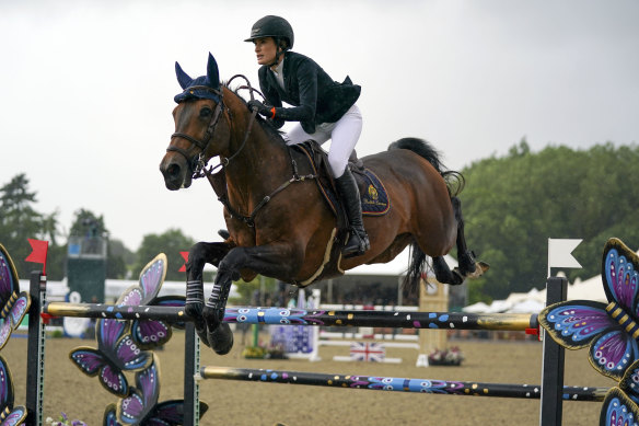 Jessica Springsteen and Don Juan van de Donkhoeve compete in England earlier this month.