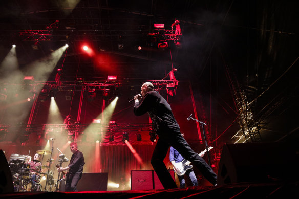Midnight Oil perform in Sydney's Domain in November 2017.