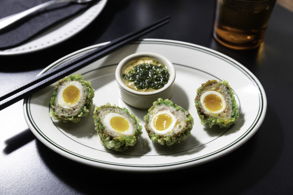 Scotch quail eggs.