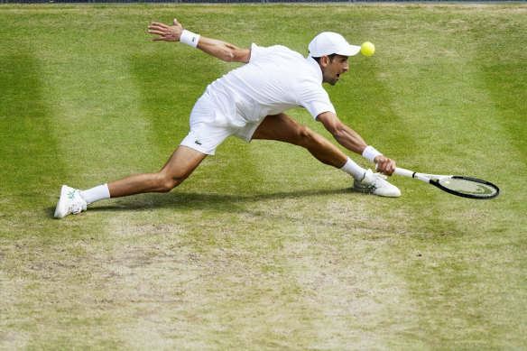 Djokovic in action during the final.