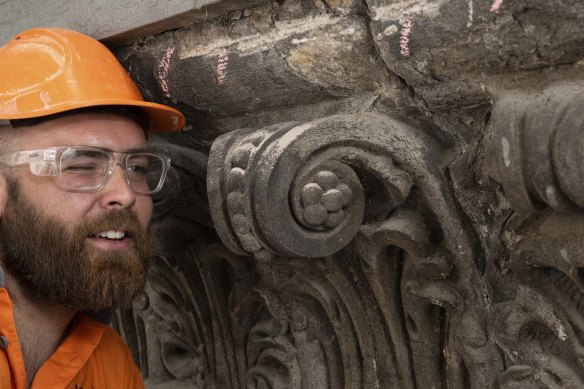 Stonemason Oli Clack said it would require a “hell of a lot of patience” to restore the Princes Bridge.
