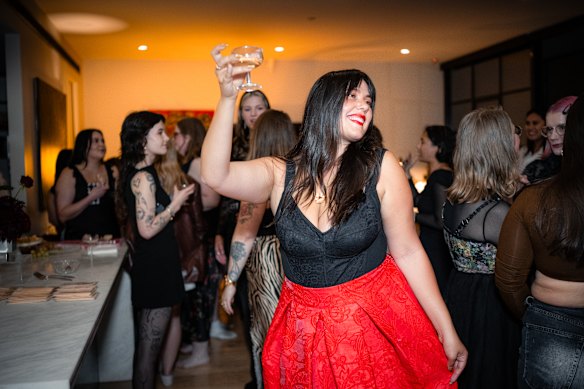 Author Laura Roscioli at a “(sexy) book club” held at a friend's house in Melbourne.