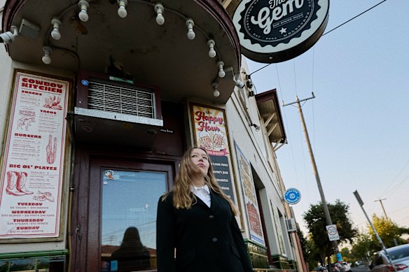 Julia Jacklin outside The Gem, the Collingwood pub that inspired her new album.