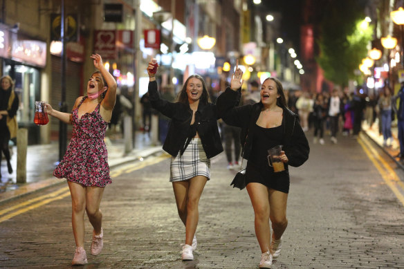 People are out socialising in the Liverpool city centre on Saturday, ahead of new lockdown measures expected to be announced by Prime Minister Boris Johnson on Monday.