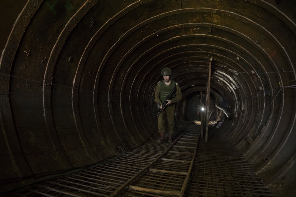 The Israel Defence Forces say this tunnel, in Gaza near the border with Israel, is the largest they’ve found yet.