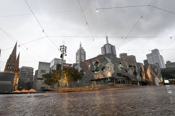 Federation Square in Melbourne’s city centre.