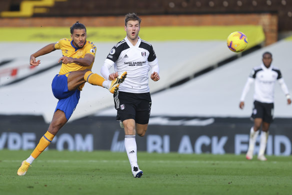 Everton's Dominic Calvert-Lewin in action against Fulham.
