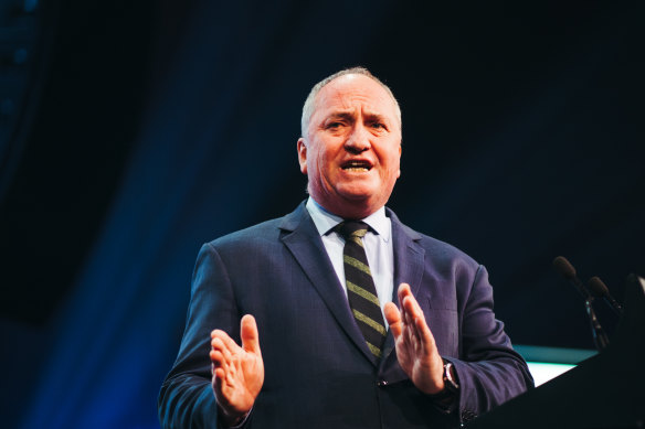 Barnaby Joyce speaking during a conference in Sydney last year.