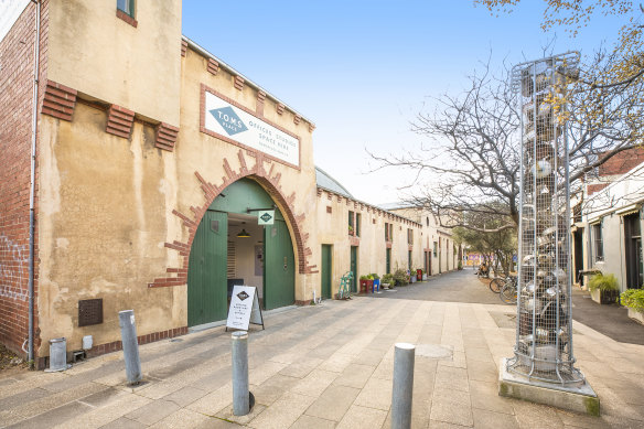 The 1930s Spanish Mission-style Brunswick market hall.