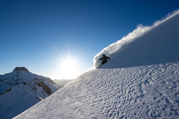 Skiing the untracked slopes of Telluride’s San Juan Mountains. 