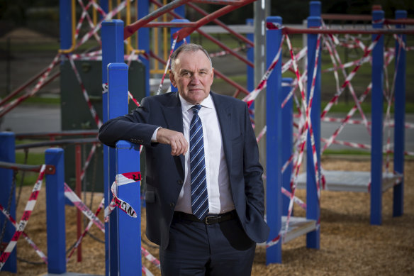 Berwick Lodge Primary School principal Henry Grossek during COVID school closures. 