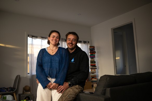 Bowie Labergerie and his partner, Lexie, bought their property with help from the Australian government’s 5 per cent deposit scheme.