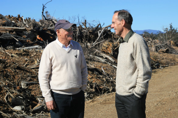 Geoff Cousins and Bob Brown  in Tasmania.