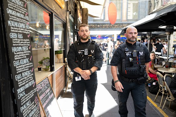 Security guards in the City of Melbourne.