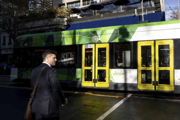 Passenger numbers on Melbourne’s trams and trains are down 20 per cent since the COVID-19 pandemic. 
