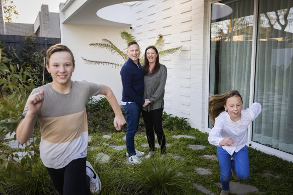 Amber Brodecky, her husband Dan, and children Scarlett, 9, and Ashton, 12 are moving to from East Brighton to Byron Bay in December when the kids finish the school year.
