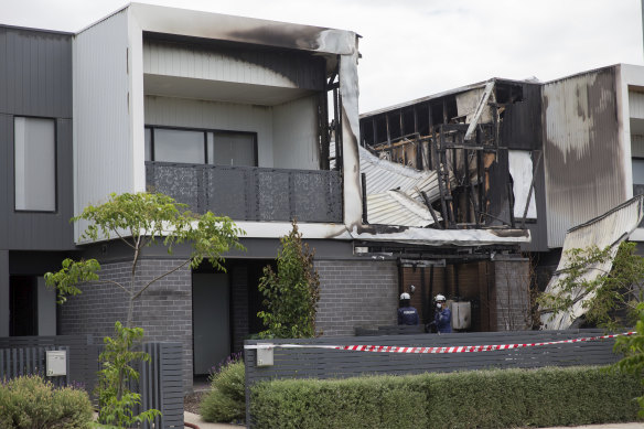 Part of the second storey of the townhouse was completely destroyed in the blaze.