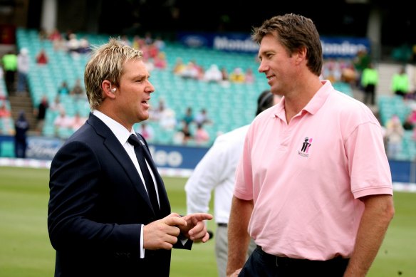 Shane Warne and Glenn McGrath at the SCG for the Pink Test.