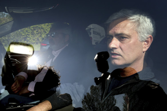 Jose Mourinho leaves Tottenham’s training ground in London. Spurs fired Mourinho after only 17 months in charge.