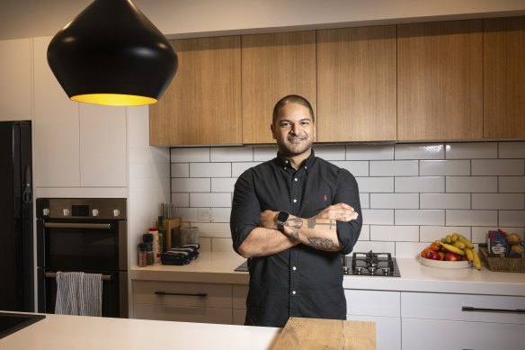 Sean Singh, pictured in the Collingwood property he rents, has just bought a home in Kew.