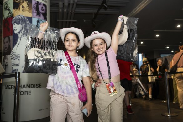 Ten-year-olds Ruby Gill (left) and Kiara Galea (right) are still hoping to secure tickets to The Eras Tour.