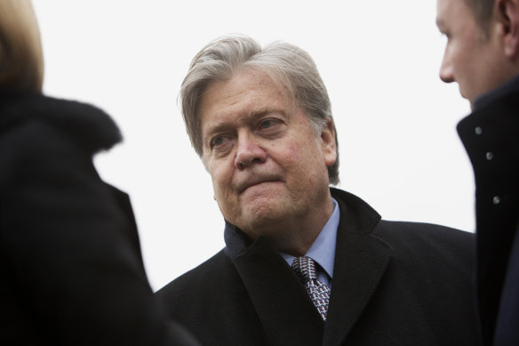 Bannon was banned from Twitter for inciting violence. 