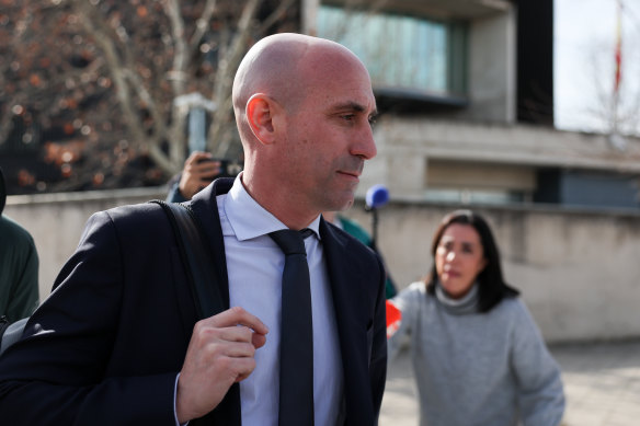 Luis Rubiales leaves the Audiencia Nacional San Fernando de Henares last week.