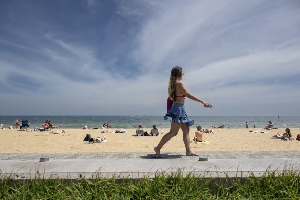 New Year’s Day scenes at Elwood Beach.