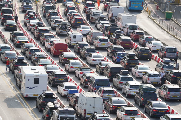 Authorities warned of 7-hour waits to pass through passport control.