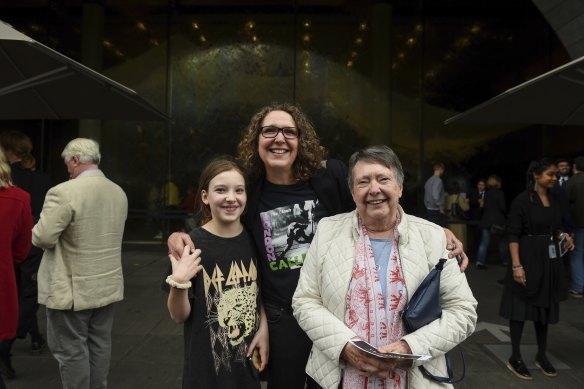 Family day: Margaret Finlayson, right, with granddaughter Eva and daughter Anna at the NGV.