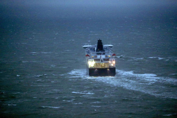 A ferry in the Atlantic Sea.