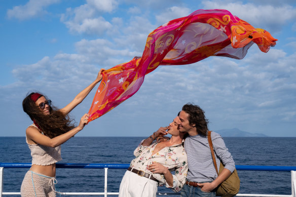 Parthenope by Paolo Sorrentino stars, from left, Celeste Dalla Porta, Daniele Rienzo and Dario Aita. 