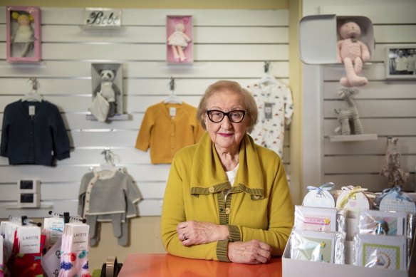 Olga Kenny in her children’s wear shop in Puckle Street.