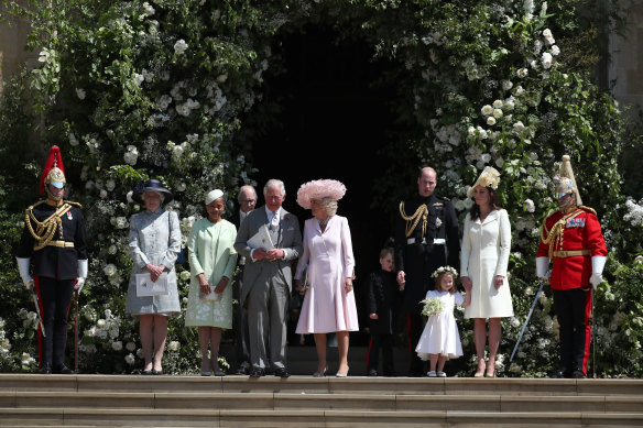 A family photo after the Windsor Castle wedding of Harry and
Meghan in 2018.