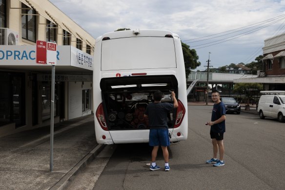 The Liberal campaign bus broke down in Eastwood on Thursday.