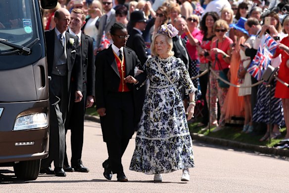 The Duchess of Kent at the wedding of Prince Harry and Meghan, the Duchess of Sussex in 2018.