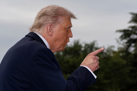 Donald Trump pointed his finger at the ABC’s John Lyons and told him to be “quiet”.