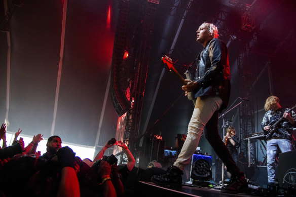 Win Butler of Arcade Fire performs at Coachella in April.