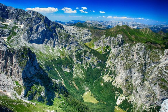 The Accursed Mountains on the border between Montenegro, Albania and Kosovo.